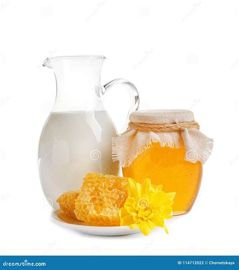 Beautiful Composition With Milk And Honey Stock Photo Image Of