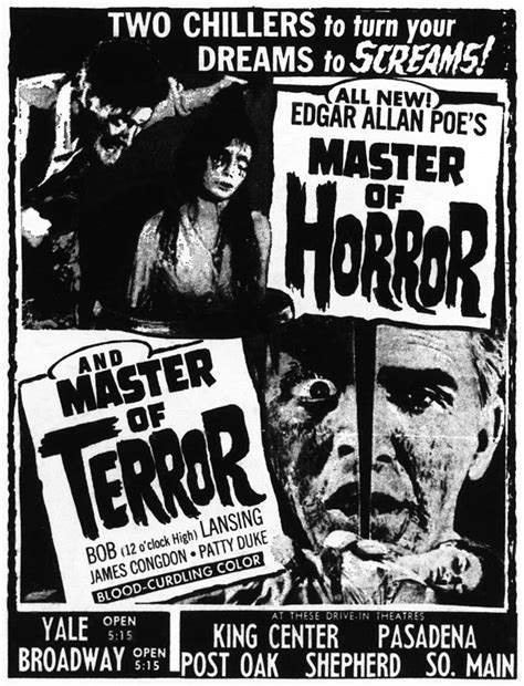 Temple Of Schlock Movie Ad Of The Week Master Of Horror W Master Of