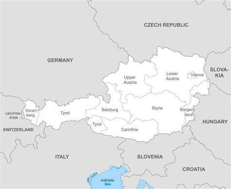 Political map of Austria with borders with borders of regions 21846934 Vector Art at Vecteezy