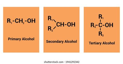 Differentiate Between Primary Secondary Tertiary Alcohols Stock Vector