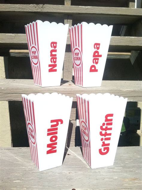 Personalized Popcorn Cups Containers Set Of 4 Popcorn Cups Container Set Slumber Party