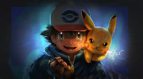 Pikachu And Ash Illustration Hd Wallpaper Wallpaper Flare