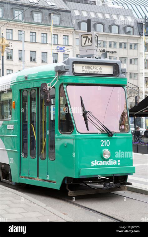 Tram In Norrmalmstorg Square Stockholm Sweden Stock Photo Alamy