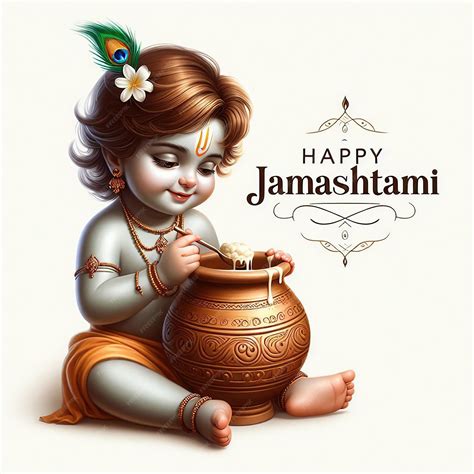 Illustration Of Happy Janmashtami Lord Krishna In Janmashtami Festival