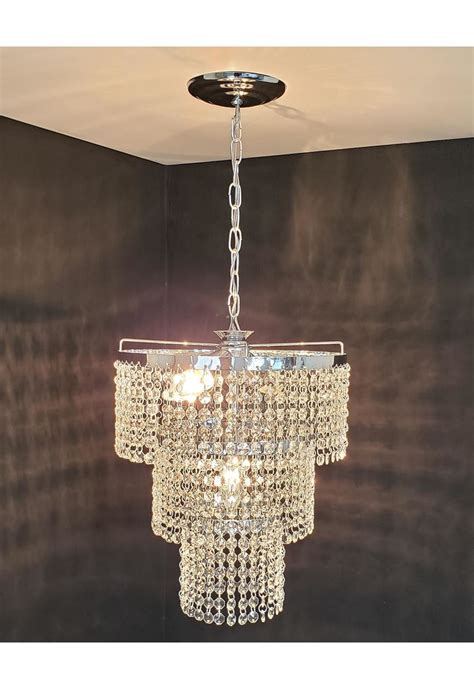 Lustre Pendente de Cristal Acrílico 30x70 Lina Design AC18 no Elo7