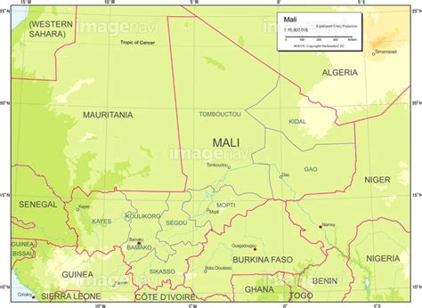 【国別図マリ地勢図】の画像素材19604843 地図素材ならイメージナビ