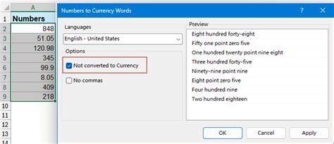 How To Quickly Convert Numbers To English Words In Excel