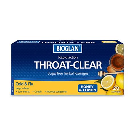 Bioglan Throat Clear Honey And Lemon 20 Lozenges Exp 042023 Herbal