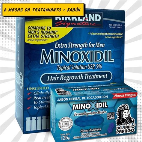 Minoxidil 5 Solución Tópica 6 Meses Jabón Minoxidil 0 1 Minoxidil