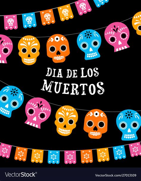 Day Dead Dia De Los Muertos Banner With Royalty Free Vector