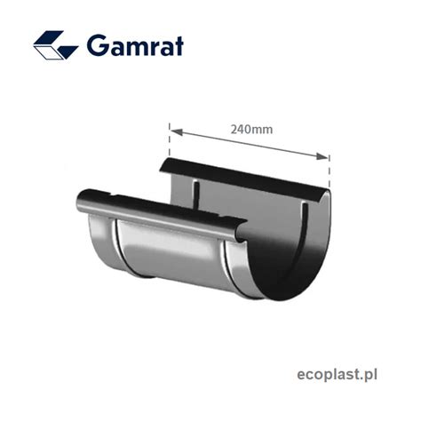 GAMRAT IZABELLA PVC czarny Złączka rynnowa 125mm ECOPLAST