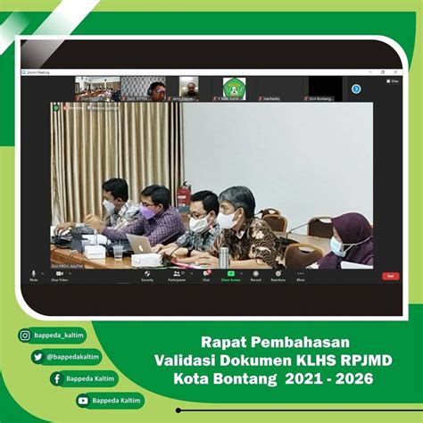 Rapat Pembahasan Validasi Dokumen Klhs Rpjmd Kota Bontang