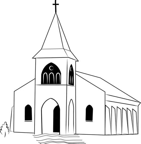 Iglesia De Dibujo Para Colorear Imprimir E Dibujar Coloringonly