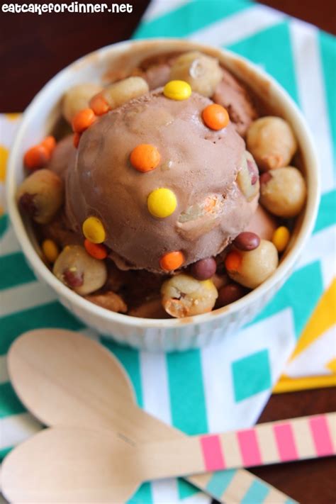 Reeses Pieces Cookie Dough Chocolate Ice Cream Eat Cake For Dinner