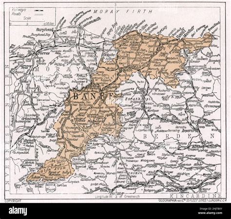 Map of Banffshire (1913 Stock Photo - Alamy