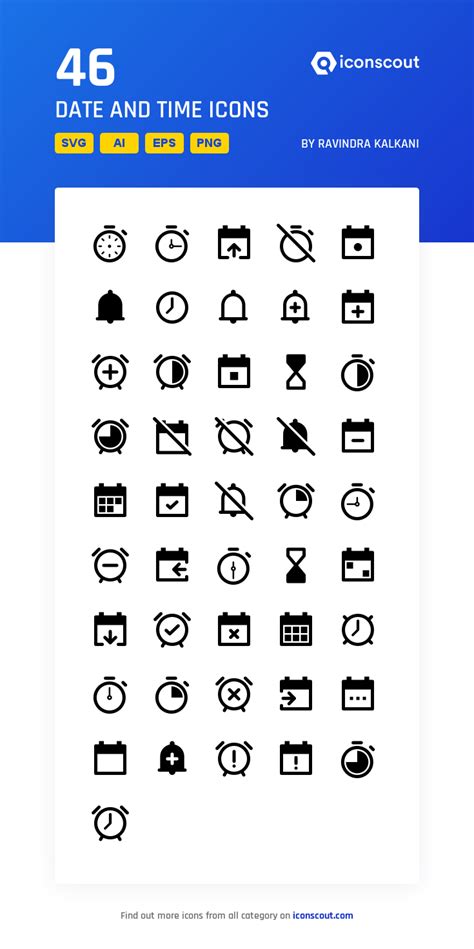 Date And Time Icon Pack - 46 Line Icons Time Icon, Png Icons, Icon Pack, Icon Font, Dating, Svg ...