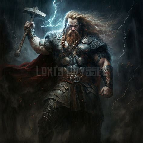 Thor Norse Mythology Digital Print - Etsy