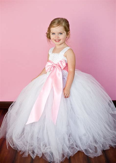 White And Pink Flower Girl Tutu Dresses Tu Tu Dresses Flower Girl