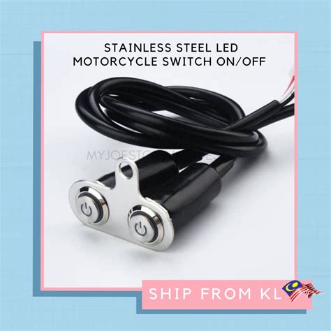 304 Stainless Steel LED Motorcycle Switch ON OFF Handlebar Adjustable