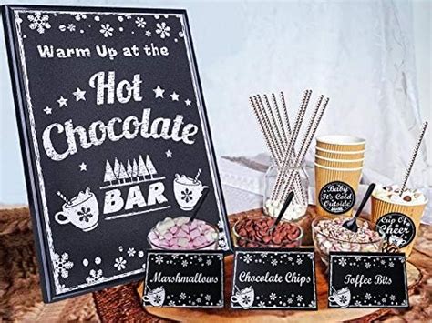 Hot Cocoa Bar Kit Blue Silver Snowflake Hot Cocoa Banner