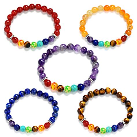 Chakra Natural Gemstone Healing Balance Energy Beads Bracelet Bracelet