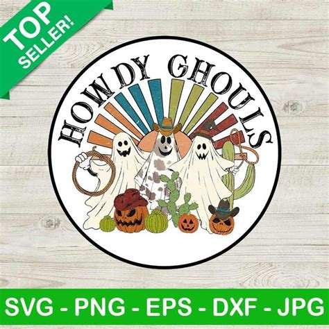 Halloween Howdy Ghouls PNG Western Halloween Sublimation Transfer PNG