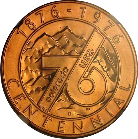 Medal 1976 Co Centennialus Bicentennial Bronze 33mm Coin Details