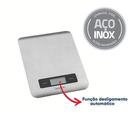 Balança Digital Para Cozinha Até 5kg Aço Inox Adatto Tramontina