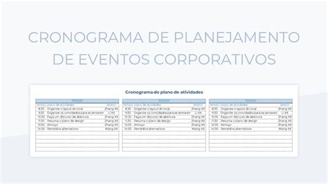 Modelos De Planilhas Planejamento De Eventos Para Microsoft Excel E