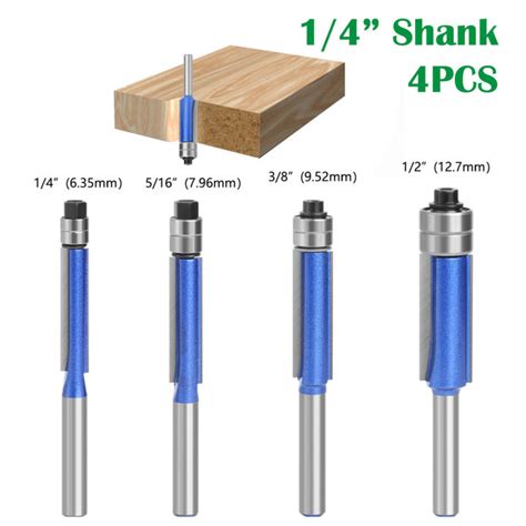 Flush Trim Router Bit Trim Router Bit Carbide Double Bearings Shank