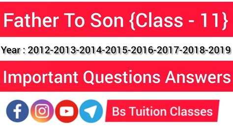 Important Questions Answers Of Father To Son Class Explanation In