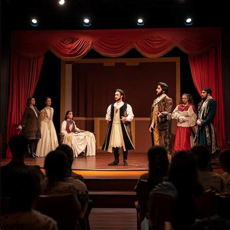 A traditional theater performance with actors performing a classic play ...