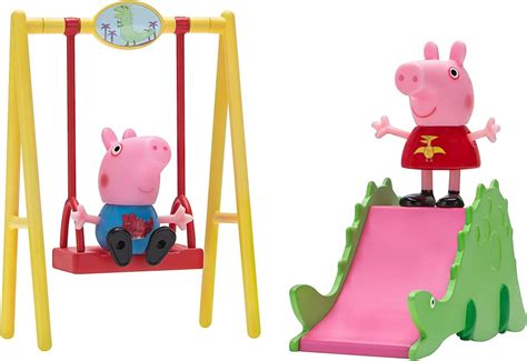 Peppa Pig Dino Park Playset, 4 Pieces - Includes Peppa & George ...