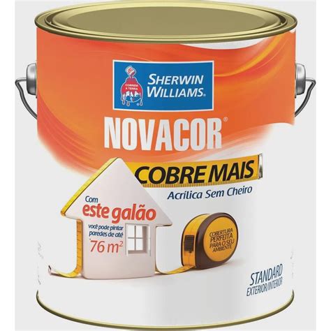 Tinta Sherwin Williams Novacor Standard 3 6L Gelo Fosco No Shoptime