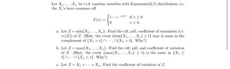 Solved Let X1 Xn Be I I D Random Variables With Chegg