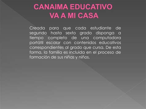 Conociendo Al Proyecto Canaima Educativo Ppt