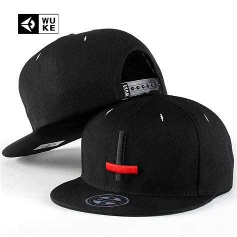 WUKE Summer Embroidery Cross Hip Hop Snapback Hats For Man Woman Flat