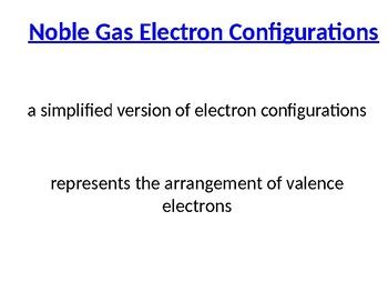 Noble Gas Electron Configurations by Science and The Big Ideas | TpT