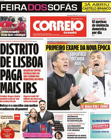 Capa Correio da Manhã 9 agosto 2023 capasjornais pt