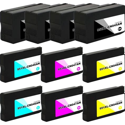 Compatible Hp 950xl 951xl Ink Cartridges 10 Pack 4 Black 2 Each Of Cyan Magenta Yellow