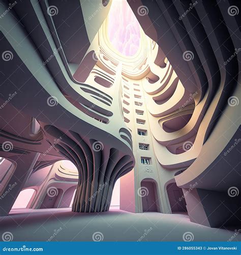 Space Station Complex Architecture into Happy Environment Stock Illustration - Illustration of ...