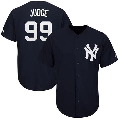 york judge  dark blue retro baseball jersey stitched  clothing