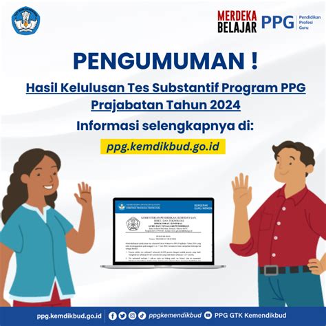 Hasil Kelulusan Tes Substantif Program Ppg Prajabatan Tahun