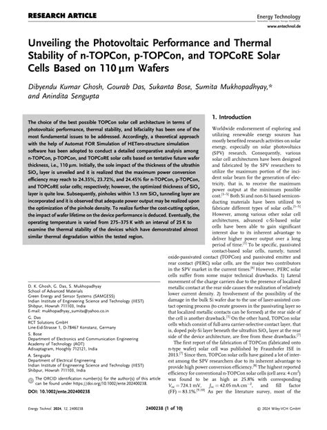 Unveiling The Photovoltaic Performance And Thermal Stability Of N