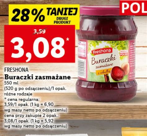 Promocja Freshona Buraczki Zasma Ane Ml Lidl