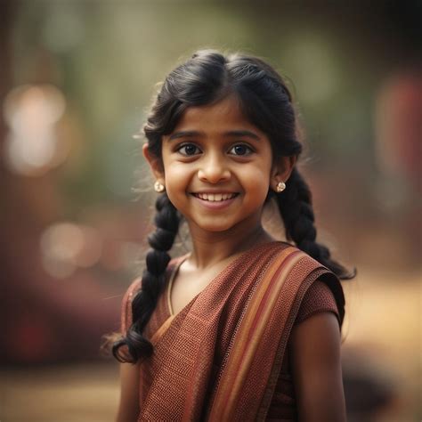 Premium Ai Image A South Indian Small Girl