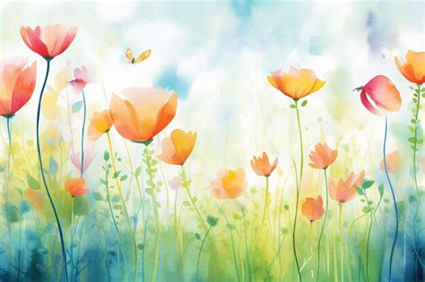 Premium Photo Vector Hand Painted Watercolor Summer Background