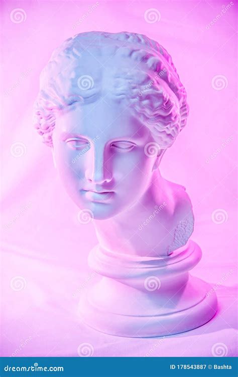 Statue Of Venus De Milo Creative Concept Colorful Neon Image With