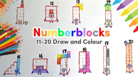 Let's Draw And Colour, The Numberblocks 11-20! Kids Art and Maths ...