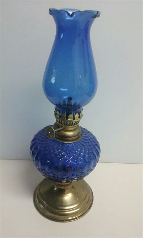 Cobalt Blue Glass Fairy Lamp Antique Oil Lamps Vintage Lamps Antique